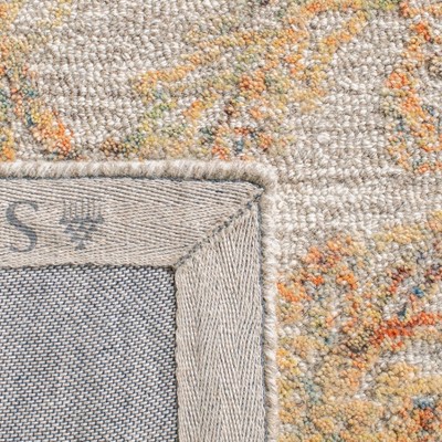 Beige and Gold 4' x 6' Handmade Wool Abstract Area Rug