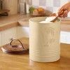 Metal Rice Storage Barrel with Wooden Lid - Sleek & Durable Kitchen Canister-8.6X8.6X11in - 4 of 4