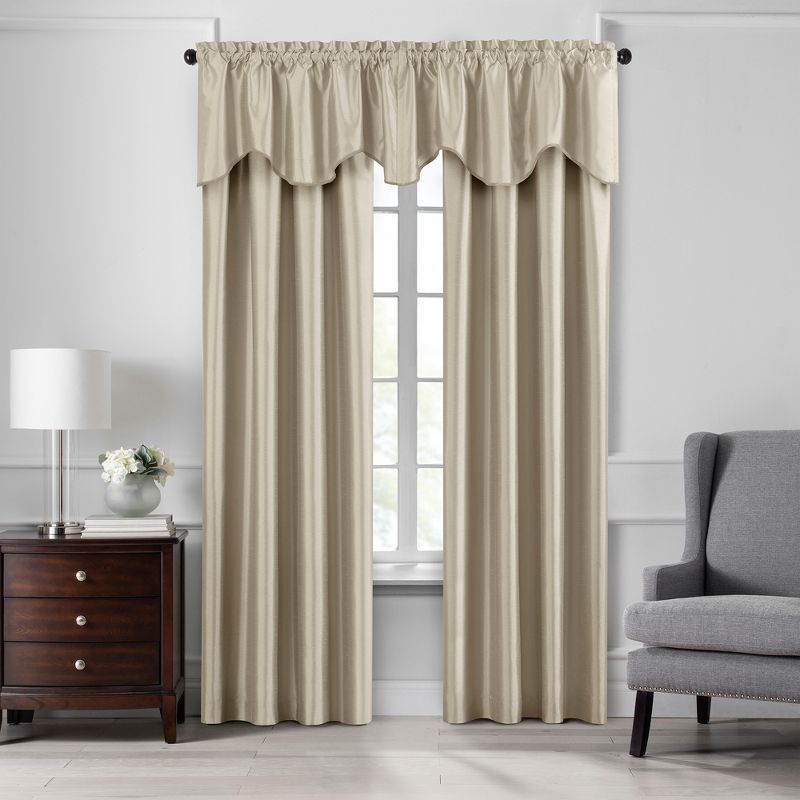 Colette Faux Silk Blackout Single Window Curtain Panel - Elrene Home Fashions, 4 of 7