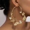 Large Butterfly Huggie Earrings: Big Hoop Dangle Drop Jewelry for Women, Dress Accessories Gift - 2 of 4