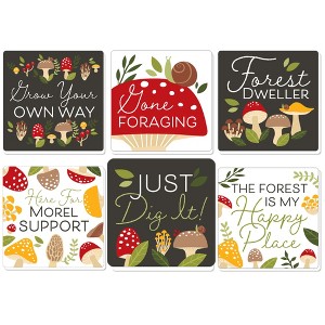 Big Dot of Happiness Wild Mushrooms - Funny Red Toadstool Party Decorations - Drink Coasters - Set of 6 - 1 of 4