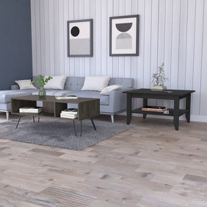 Bouse 2-Piece Coffee Table Set in Black and Charcoal - 1 of 1