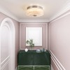 Rennnsan Thoryn 10"W Drum Glass Modern LED Dimmable Flush Mount in Silver - 2 of 4