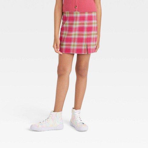 Girls' Notch Skirt - art class™ Red Plaid XL