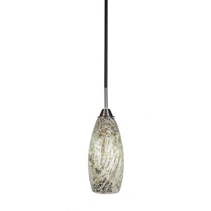Toltec Lighting Paramount 1 - Light Pendant in  Matte Black/Brushed Nickel with 5.5" Natural Fusion Shade - 1 of 1