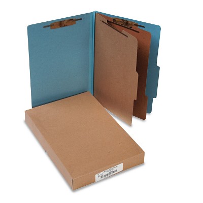 Acco Pressboard 25-Pt Classification Folders Legal 6-Section Sky Blue 10/Box 16026