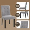 CAVINAS 4 Piece Modern Tufted Dining Chair Set,Accent Chair with Linen Upholstered,Black Rubber Wood Legs,Chair for Living Room,Dining Room - 4 of 4