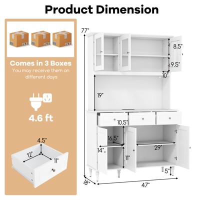 Costway Pantry Cabinet 77” Tall Kitchen Storage Australia | Ubuy