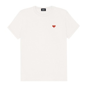 Dalix Pixel Heart Embroidered Lightweight Relaxed Jersey Tee Summer Cute Love Womens - 1 of 4