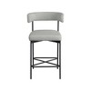 Meridian Furniture,Rivage Light Grey Durable Linen Textured Fabric Stool, Set of 2 - 3 of 4