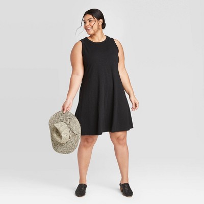 plus size black tank dress