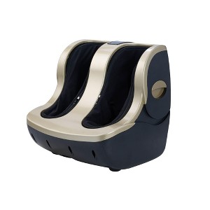 NAYSAYE Smart Leg and Foot Massager with Adjustable Intensity and Quiet Operation, Shiatsu and Vibration Massage for Home and Office Relaxation, Gold - 1 of 4