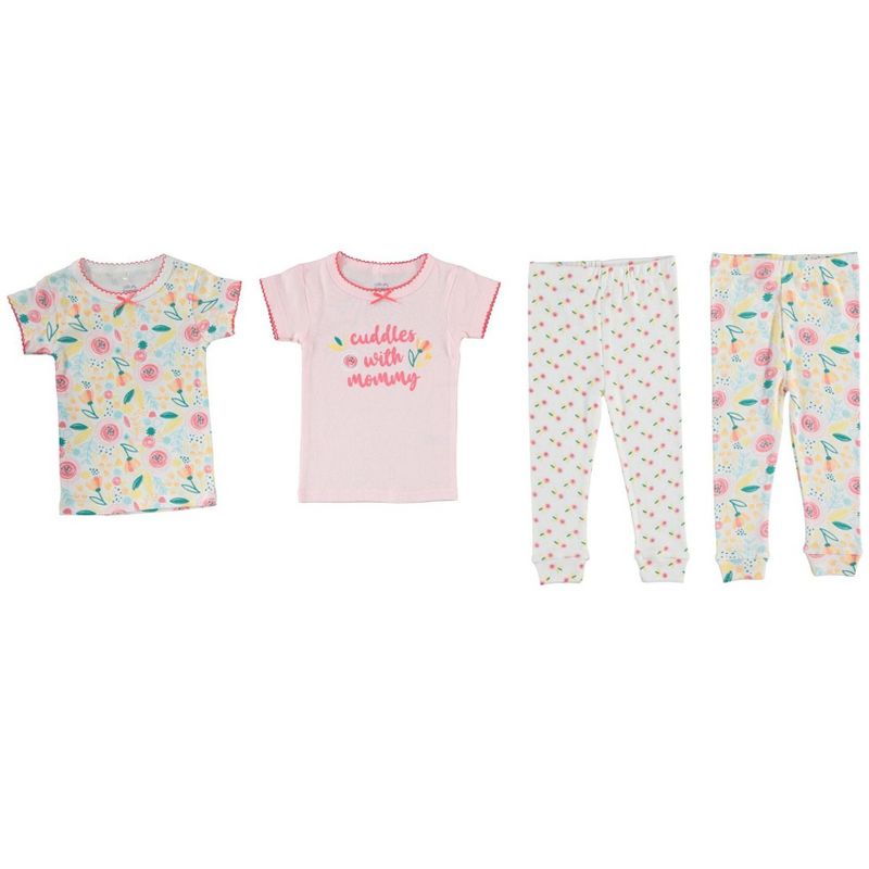 Cutie Pie Baby Girl Toddler and Infant Pajama Sleeper Set, 2 of 3