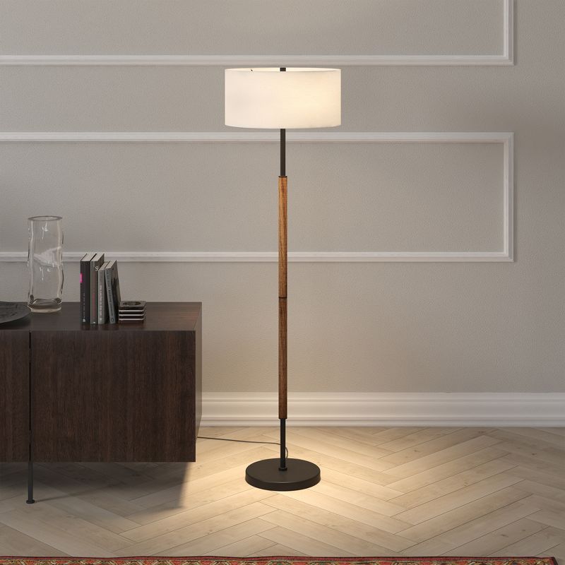 Hampton & Thyme 2-Light Floor Lamp with Fabric Shade, 5 of 8
