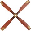 Wood Airplane Propeller 4 Blade Wall Decor with Aviation Detailing Brown - Olivia & May: Industrial Style, Vertical Display - 4 of 4