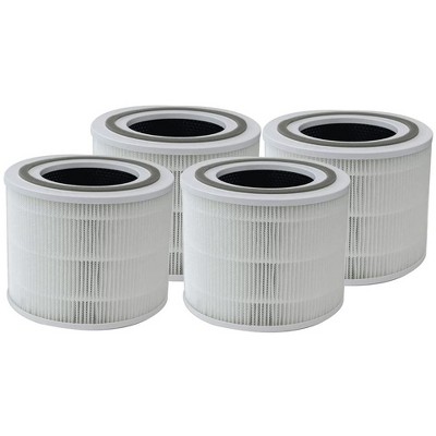 Nispira 3-in-1 True HEPA Carbon Filter Replacement Compatible with Puro240 240 Air Purifier, 4 Pack