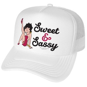 Betty Boop Sweet & Sassy Foam Trucker Cap White - 1 of 4