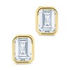 SHINE by Sterling Forever Sterling Silver Emerald Cut Bezel Set Stud Earrings - 3 of 4