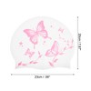 Unique Bargains Silicone Butterfly Vine Leaves Pattern Waterproof Swim Cap 1 Pc - 4 of 4