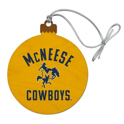 McNeese State University Cowboys Logo Wood Christmas Tree Holiday Ornament
