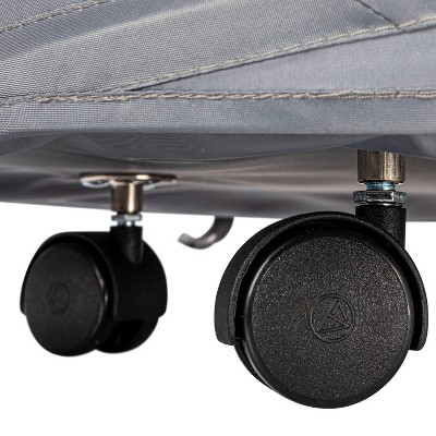 Gray Collapsible Upright Hamper with Wheels and Handles