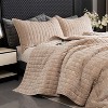 Hachikiko Soft Plush Luxurious Velvet Quilt Set with Pillow Shams, Modern Quilted Bedding for Bedroom & Guest Room Decor - 3 of 4