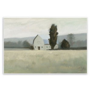 Stupell Industries Farmside Landscape White Barn Green Meadow Wall Plaque Art, 15" x 10" - 1 of 4