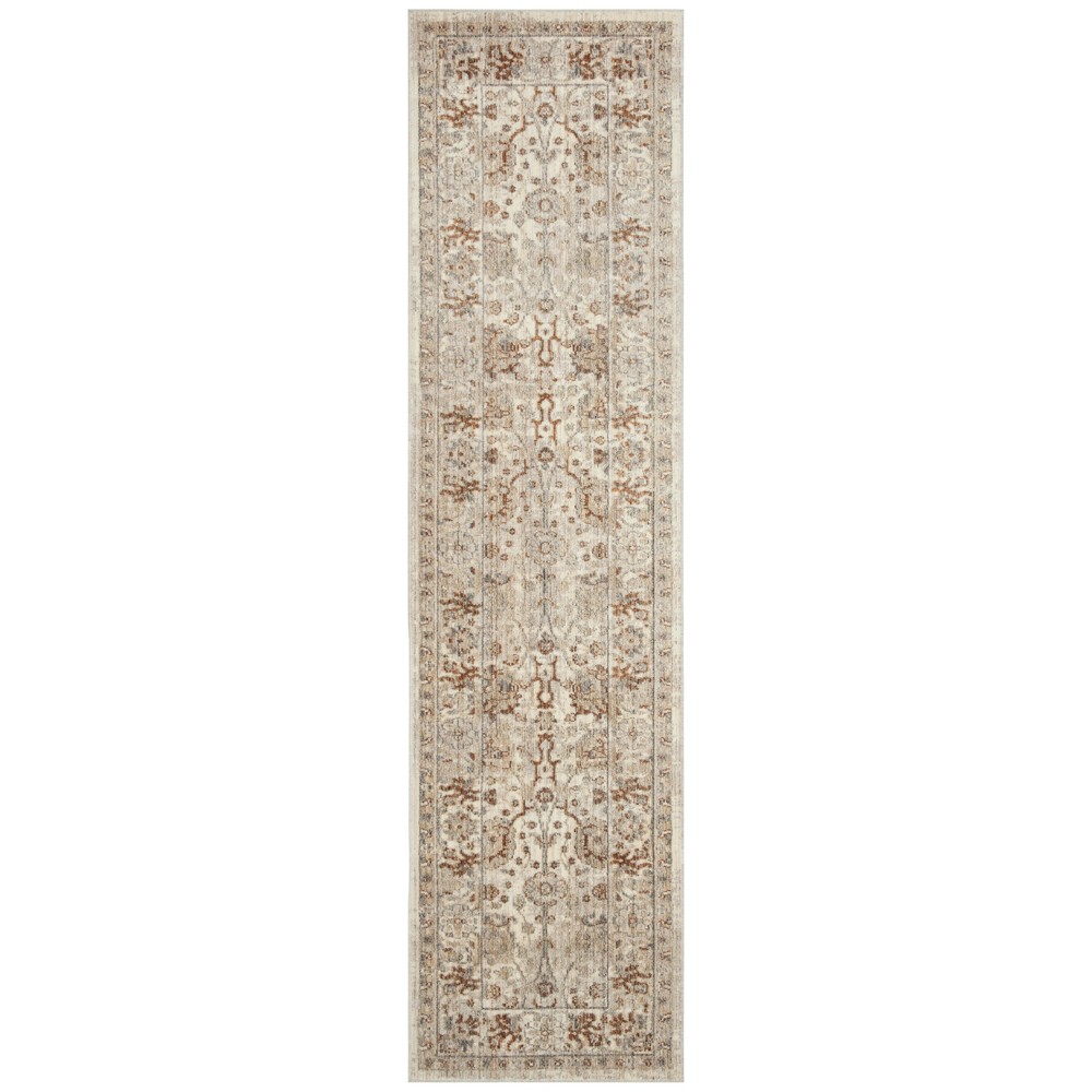 2'3inx8' Runner Floral Loomed Cream/Light Brown - Safavieh