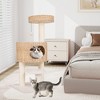 Tangkula Modern Cat Tree w/Top Perch Cattail Fluff Condo Cozy Nest Sisal Scratching Posts - 3 of 4