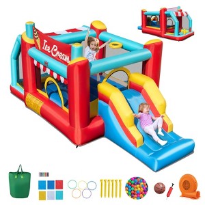 Safstar Inflatable Bounce House 5-in-1 Ice Cream Jumping Castle with 520W Blower - 1 of 4