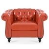 38.98"W PU Leather 1-Seater Sofa with Soft Cushions, Easy-to-Clean Surface and Birch Wooden Legs for Living Room - 4 of 4