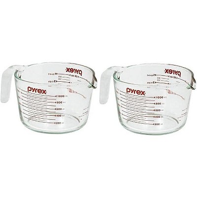 Pyrex Prepware 2-Piece Glass Measuring Set 1 and 2-Cup 2 Pack Clear