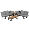 VisioGear Patio Conversation Set, Patio Seating Group, Outdoor Daybed with Adjustable Reclining Seats for Backyard, Grey, 100.8"*27.6"*29.1" - 2 of 4