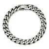 Black Bow Jewelry 10.5mm Stainless Steel Antiqued Beveled Curb Chain Bracelet, 8.5 Inch - image 3 of 4