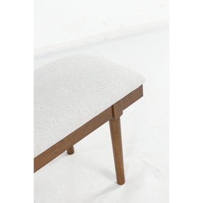 Lyncott 59" Gray Upholstered Solid Wood Dining Bench