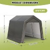 Outdoor Storage Shed, Portable Carport Shelter with Lockable Zipper Door, Durable Garage Tent for Motorcycles, Bikes & Tools, Features Roof Vents - 2 of 4