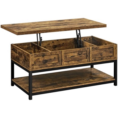 Yaheetech Lift Top Coffee Table with Hidden Compartments & Bottom Open Shelf For Living Room