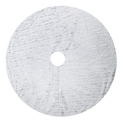 Silver Foil Print Faux Fur Christmas Tree Skirt