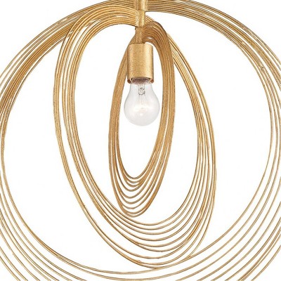 Renaissance Gold Globe Pendant Light with Crystal Accents
