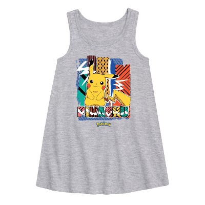 - Pokémon - Pikachu Summer Pattern Graphic Sleeveless Aline Dress