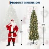 7.5ft Pre-lit ChristmasTreewith Dual Lights Slim Flocked Artificial Xmas Tree with 600LED Lights,Easy Assembly,Stand Included for Holiday Home Decor - 2 of 4