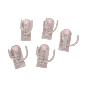 Unique Bargains Utility 3-Hook Adhesive Shining Star Star 3.15"x1.38" 5 Pcs - 1 of 4