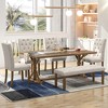 GDFStudio Oliver 6 Piece Dining Table Set with 72" Rectangular Table and Upholstered Chairs - 2 of 4