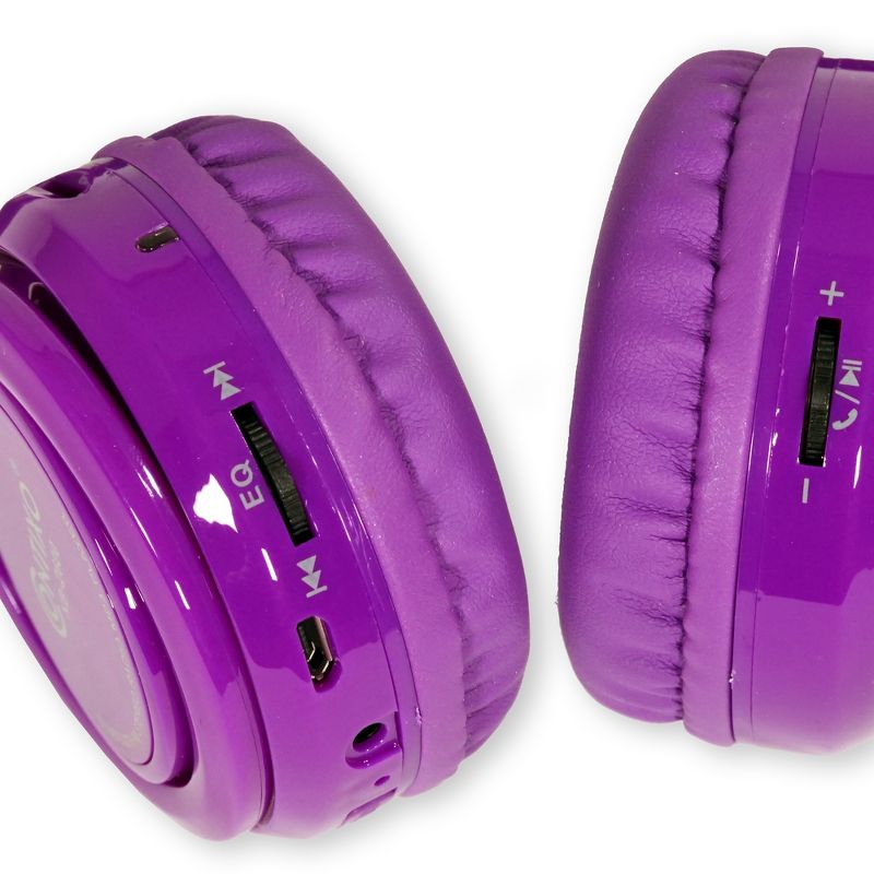 Contixo KB2600 Kids Bluetooth Wireless Headphones -Volume Safe Limit 85db -On-The-Ear Adjustable Headset (Purple), 4 of 11