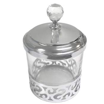 Scroll Cotton Jar Silver - Popular Bath Popular Home