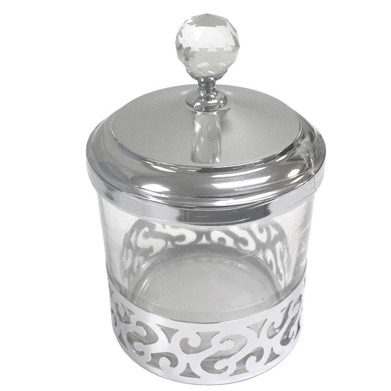 Scroll Cotton Jar Silver - Popular Bath Popular Home, 1 of 7