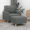 vidaXL Sofa Chair Accent Upholstered Single Sofa Chair with Footstool Fabric - 2 of 4
