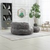 42.52" Bean Bag Chair With Ottoman, Ultra Soft Lazy Sofa Chair With Memory Foam, Indoor Modern Accent Beanbag Chairs - 3 of 4