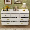 FUFU&GAGA White Modern 7 Drawer Double Dresser Chest with Gold Metal Legs - 3 of 4