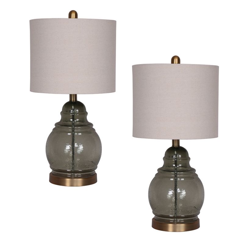 SAGEBROOK HOME (Set of 2) 24&#34; Clear Jar Glass Table Lamps Gold, 1 of 10
